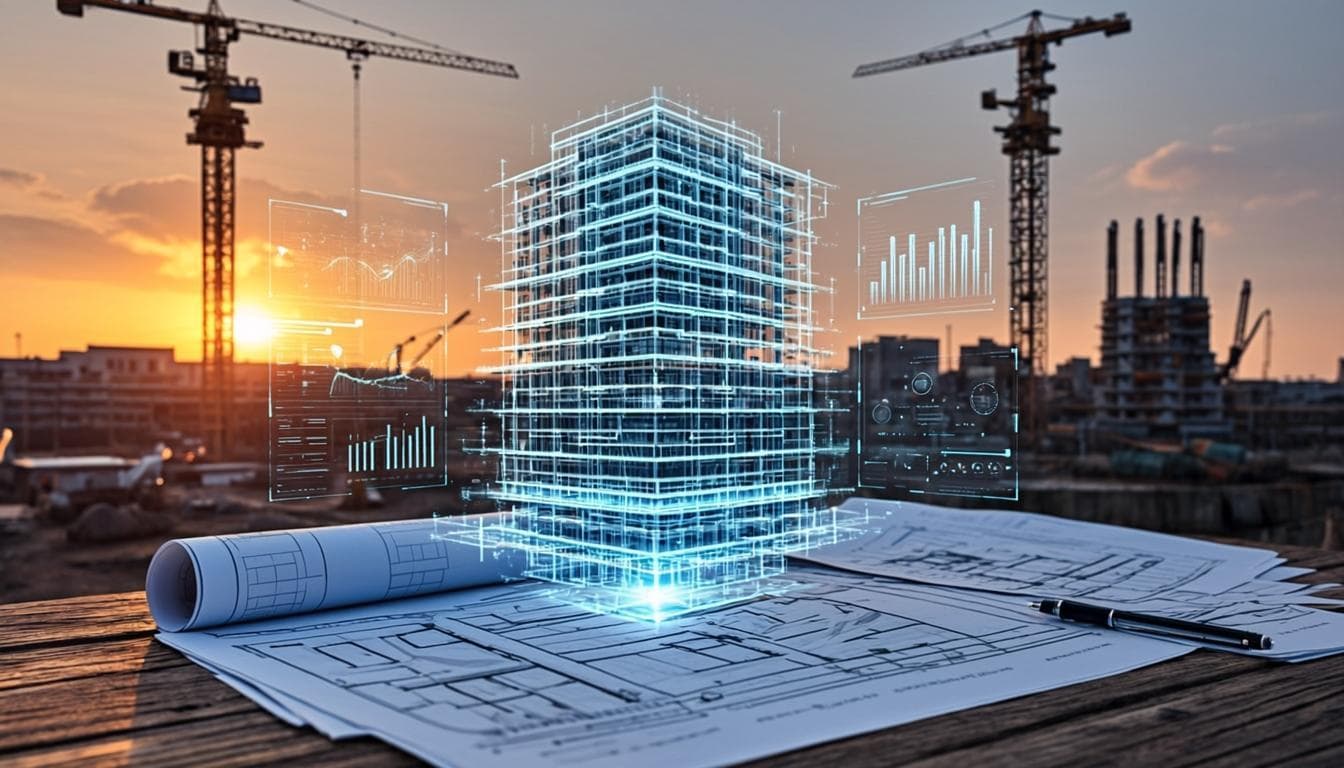 Стройплощадка с цифровой BIM-моделью и визуализацией данных